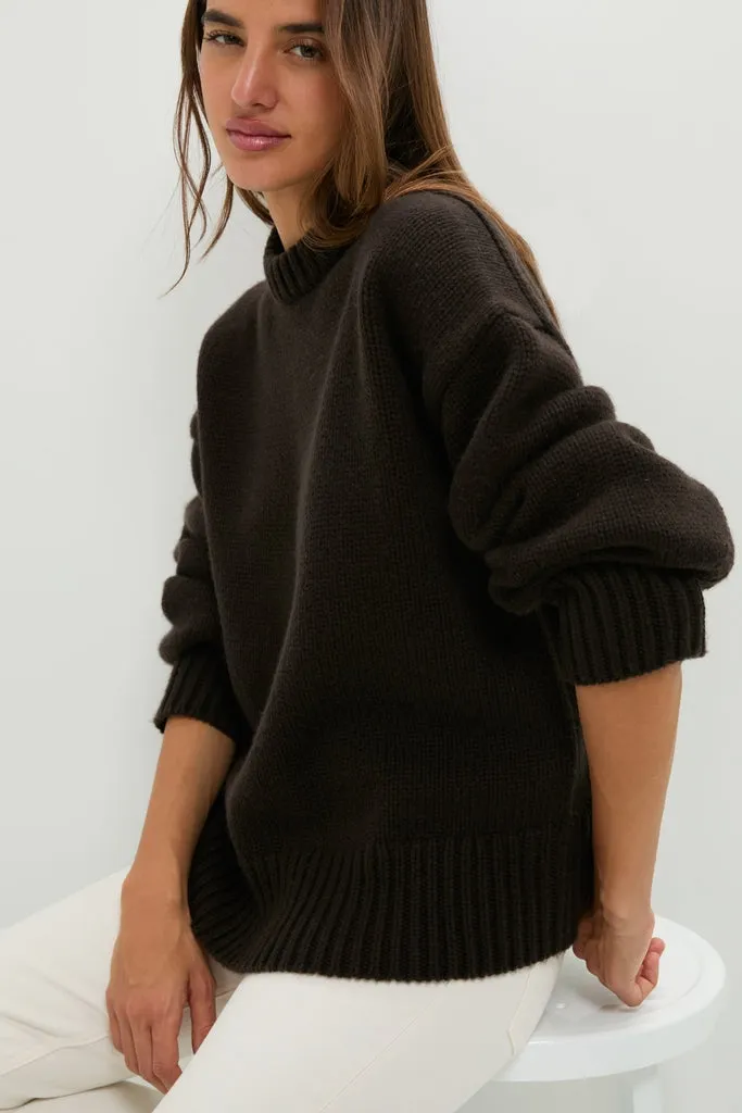Espresso Genevieve Cashmere Wool Blend Crewneck Sweater sold by Tuckernuck