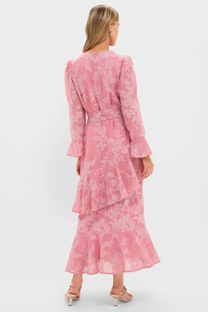 Pink Chiffon Floral Jacquard Sasha Dress sold by Tuckernuck product image thumbnail 5