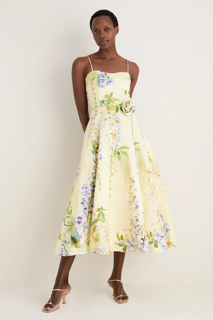 Wisteria Print Mariela Embellished Midi Dress sold by Tuckernuck