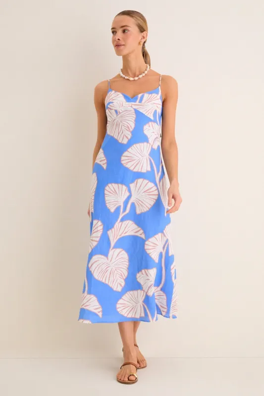 Blue and Ivory Ilana Midi Dress sold by Tuckernuck