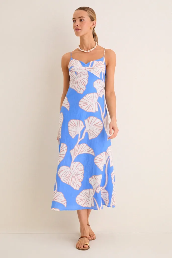 Blue and Ivory Ilana Midi Dress sold by Tuckernuck