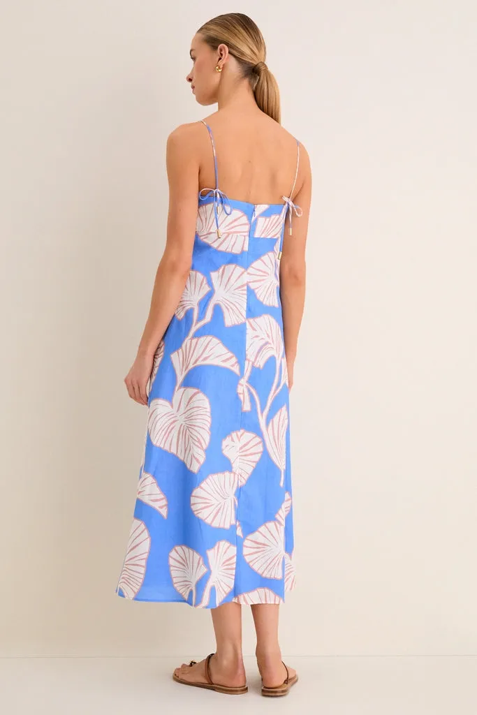 Blue and Ivory Ilana Midi Dress sold by Tuckernuck product image thumbnail 4