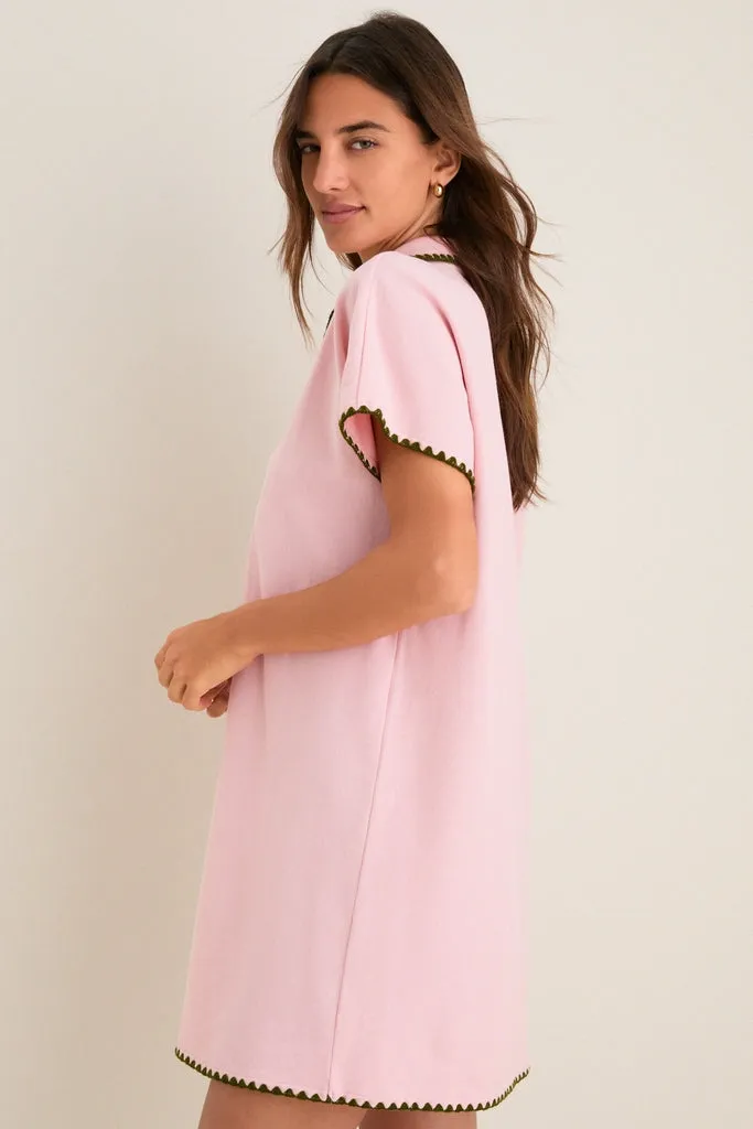 Powder Pink Pique Melissa Mini Dress sold by Tuckernuck product image thumbnail 4