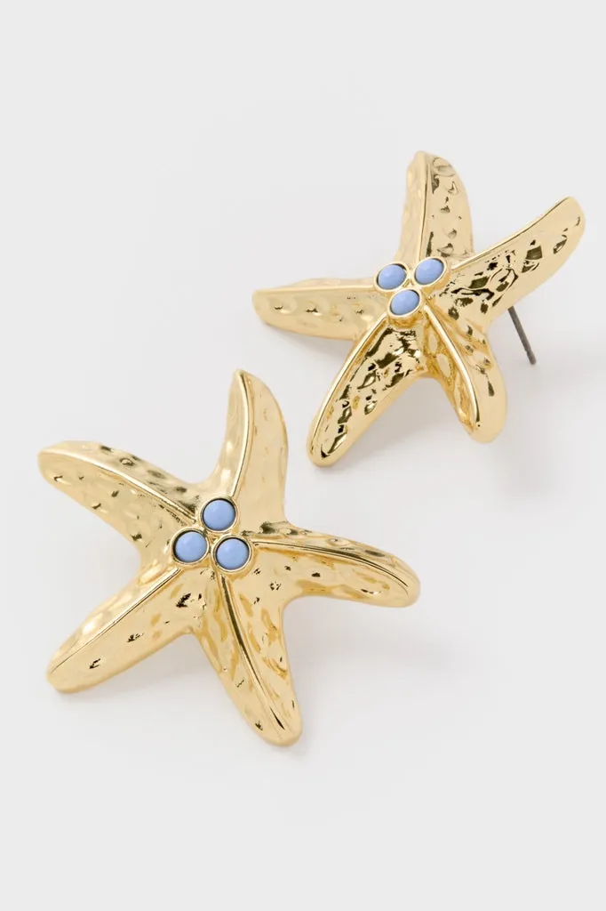 Gold & Blue Starfish Marina Earrings sold by Tuckernuck product image thumbnail 4