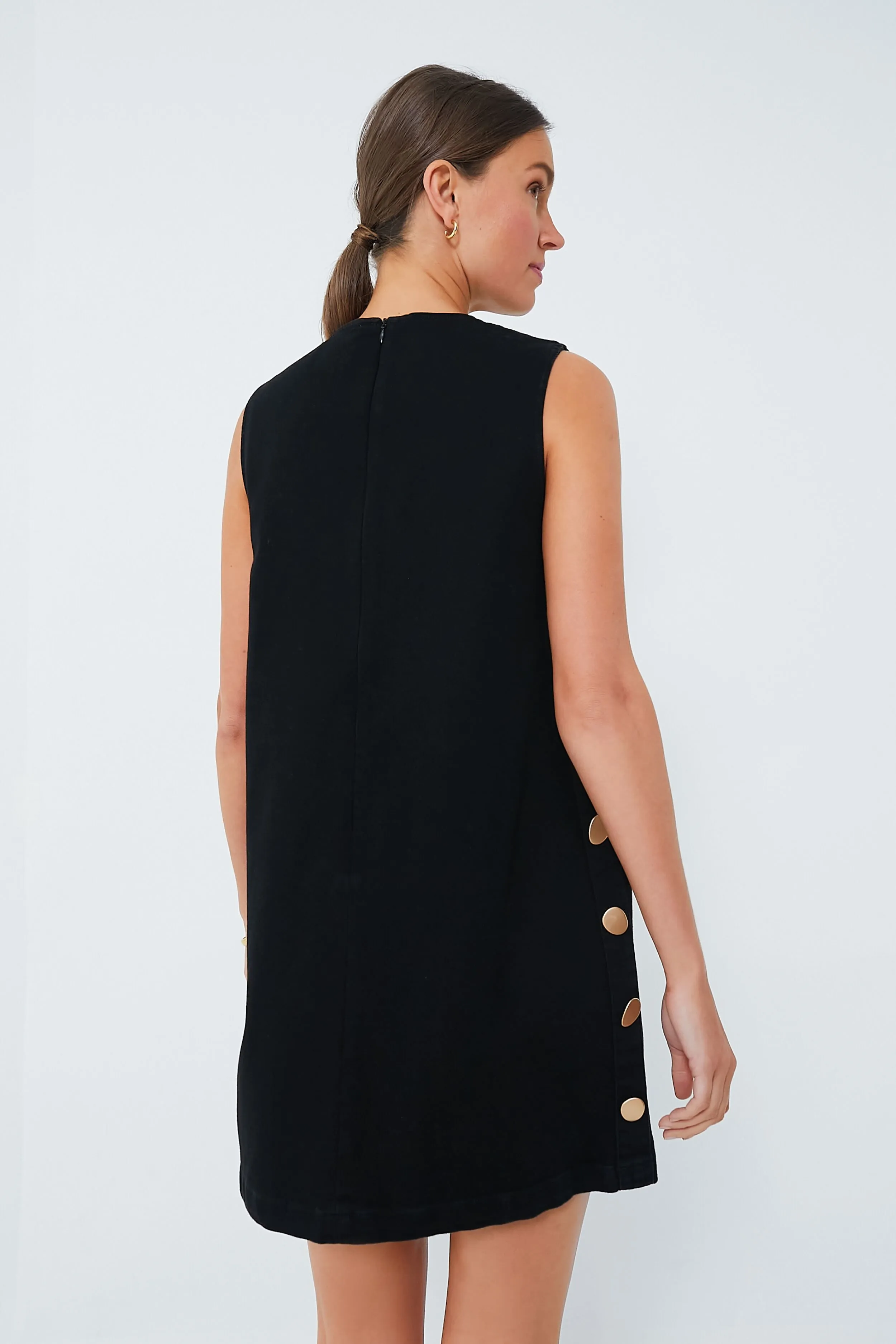 Black Bitsy Twill Mini Swing Dress sold by Tuckernuck product image thumbnail 4