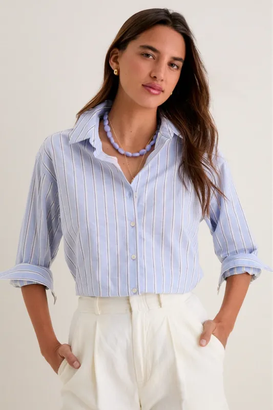 French Blue Stripe Nadine Button Down sold by Tuckernuck