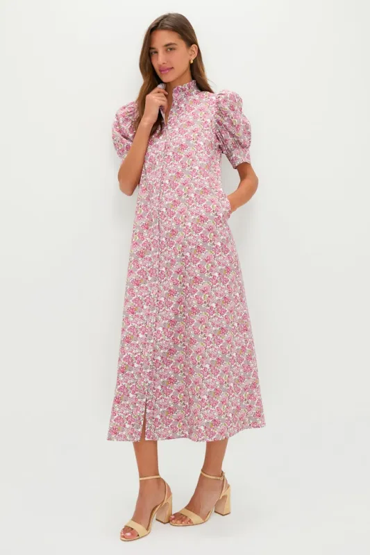 Pink & Sage Ditsy Floral Louisa Maxi Dress made by Hyacinth House