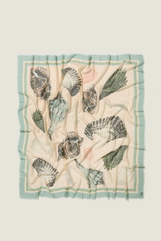 Painted Shells Silk Cashmere Blend Large Scarf made by Tuckernuck