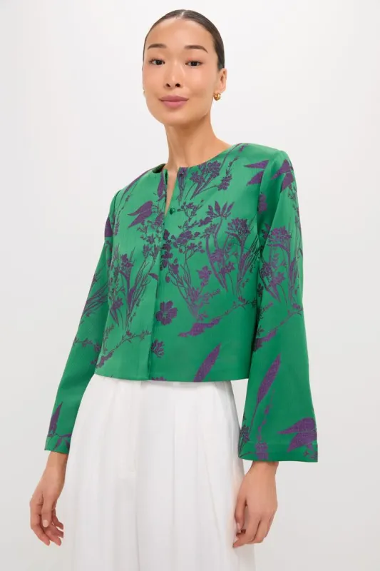 Emerald Jacquard Justine Top sold by Tuckernuck