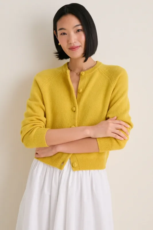 Marigold Cashmere Knot Button Phoebe Cardigan made by Tuckernuck