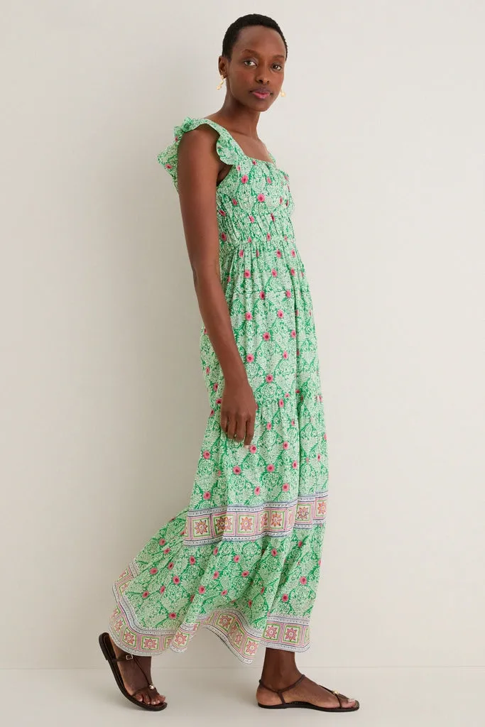 Green with Pink Flowers Fleur Maxi Dress sold by Tuckernuck product image thumbnail 4