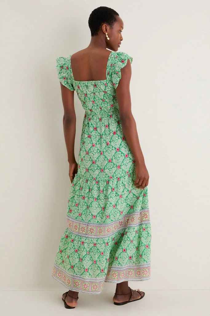 Green with Pink Flowers Fleur Maxi Dress sold by Tuckernuck product image thumbnail 5