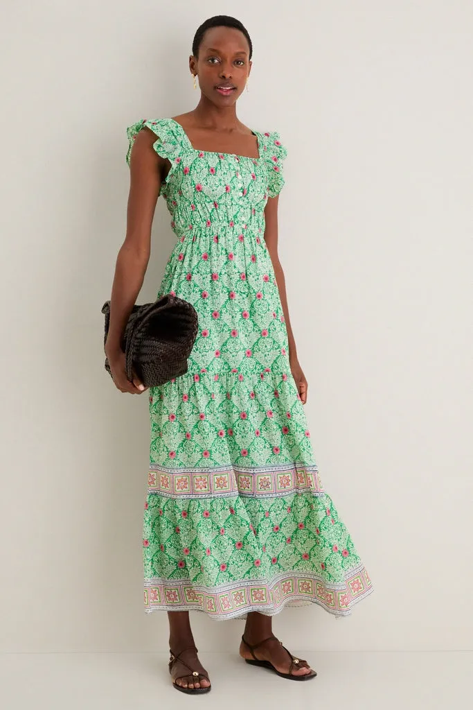 Green with Pink Flowers Fleur Maxi Dress sold by Tuckernuck product image thumbnail 3