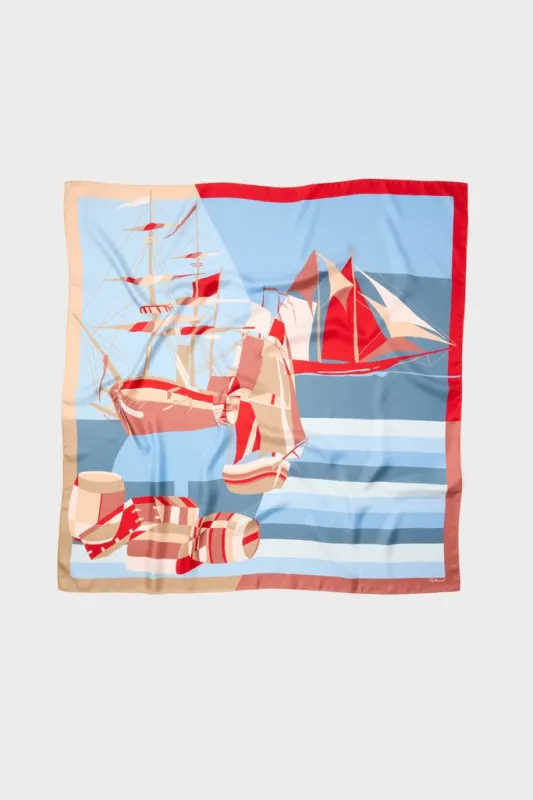 80s Sailboats Medium Silk Scarf sold by Tuckernuck