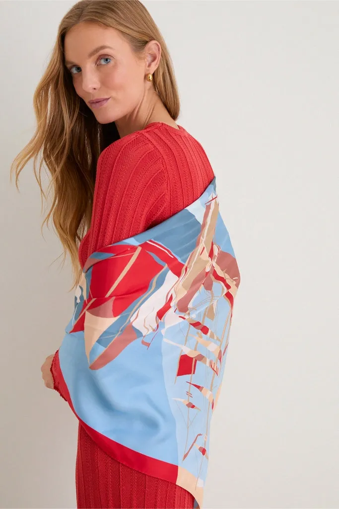 80s Sailboats Medium Silk Scarf sold by Tuckernuck product image thumbnail 2