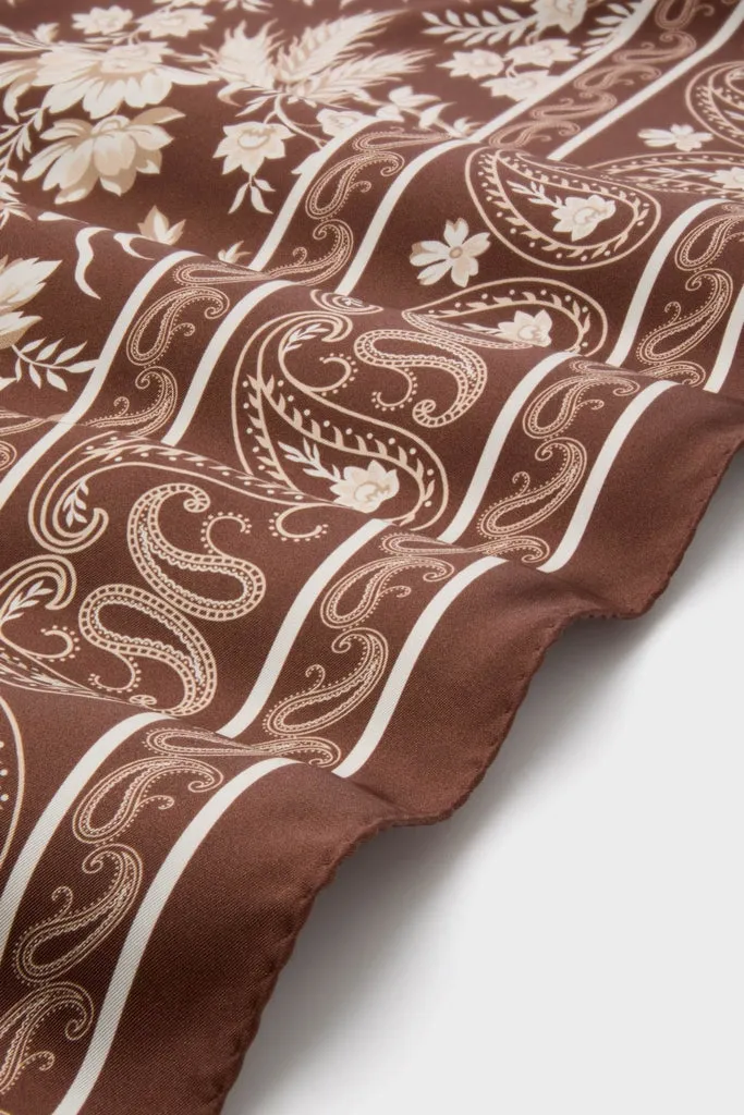 Brown Floral Medium Silk Scarf sold by Tuckernuck product image thumbnail 5