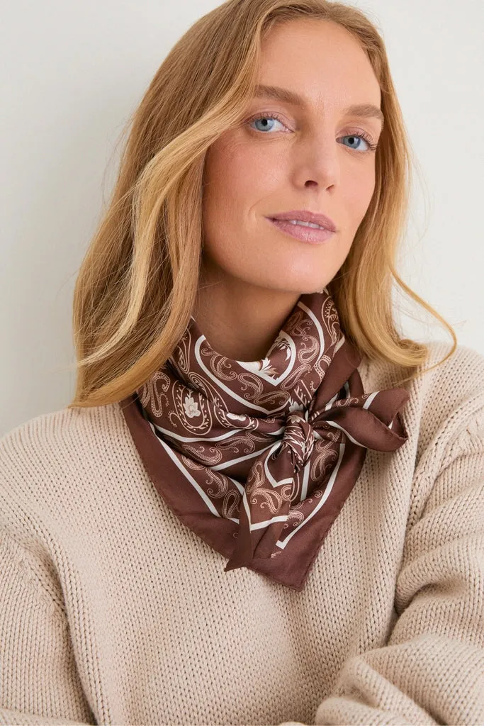 Brown Floral Medium Silk Scarf sold by Tuckernuck product image thumbnail 2