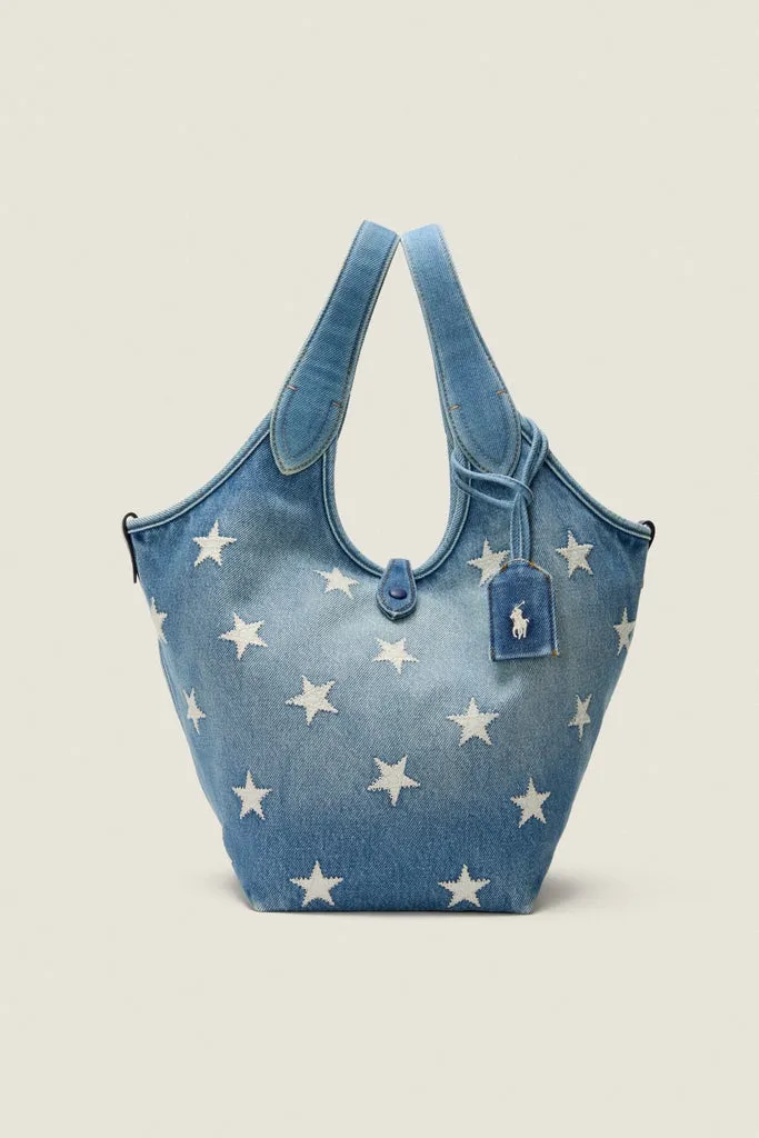 Christy Wash Denim Stars Tote sold by Tuckernuck