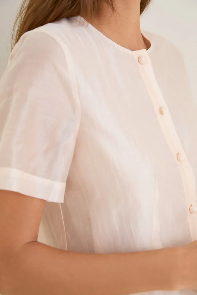 Peach Dust Organza Peplum Sylvette Blouse sold by Tuckernuck product image thumbnail 5