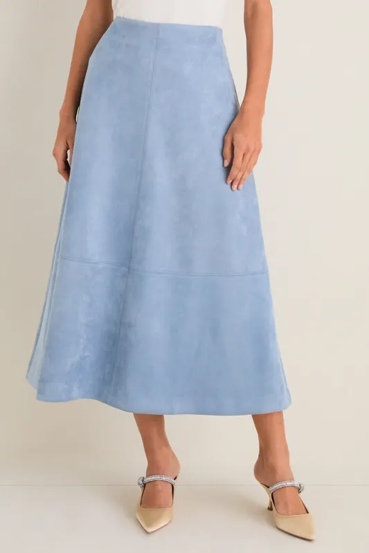 Maison Blue Suede Veronica Maxi Skirt made by Tuckernuck