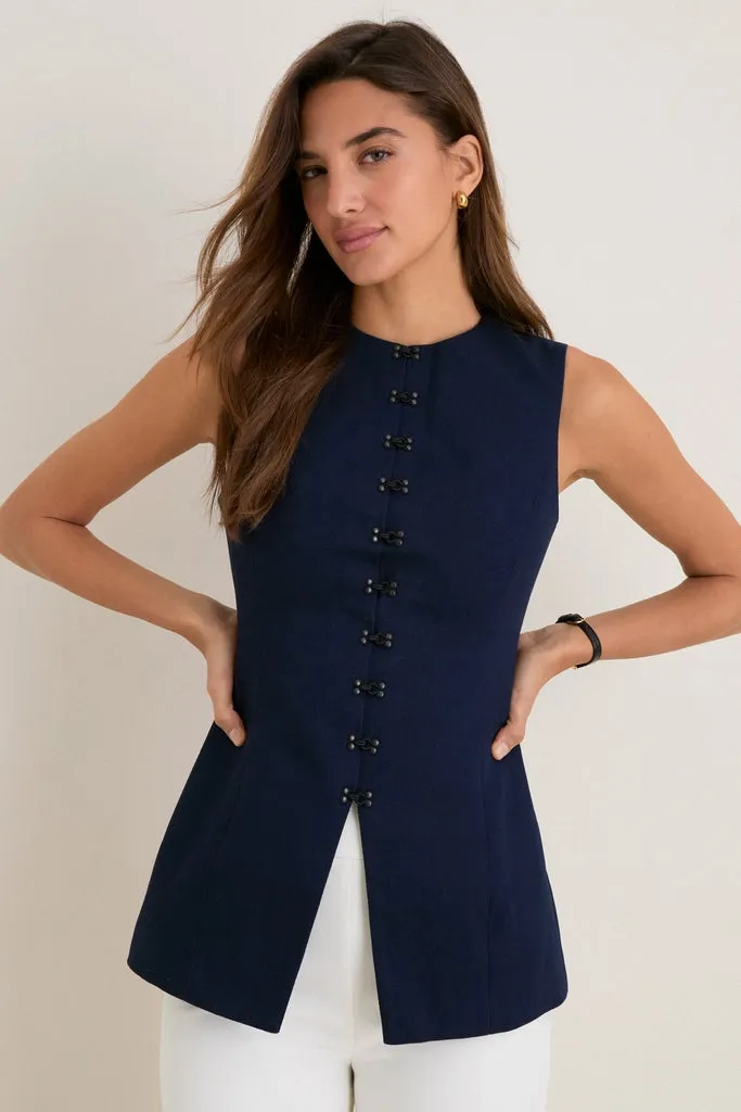 Navy Cotton Twill Duke Top sold by Tuckernuck