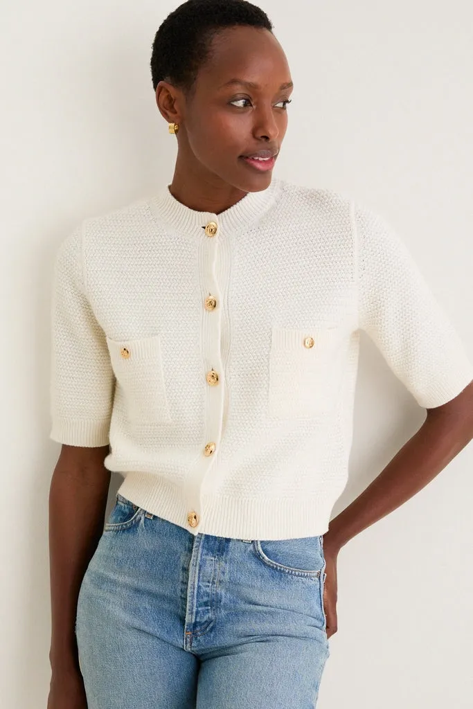 Ivory Christa Cardigan sold by Tuckernuck