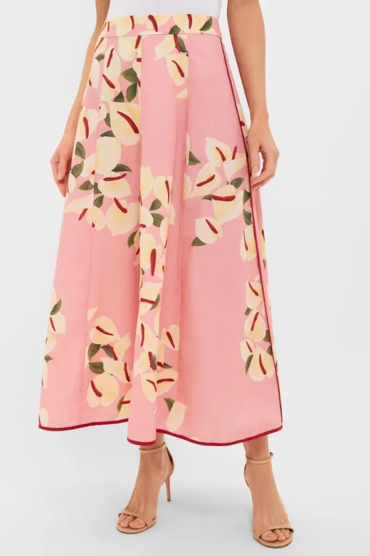 Anthurium Print Maxi Skirt made by Dress to