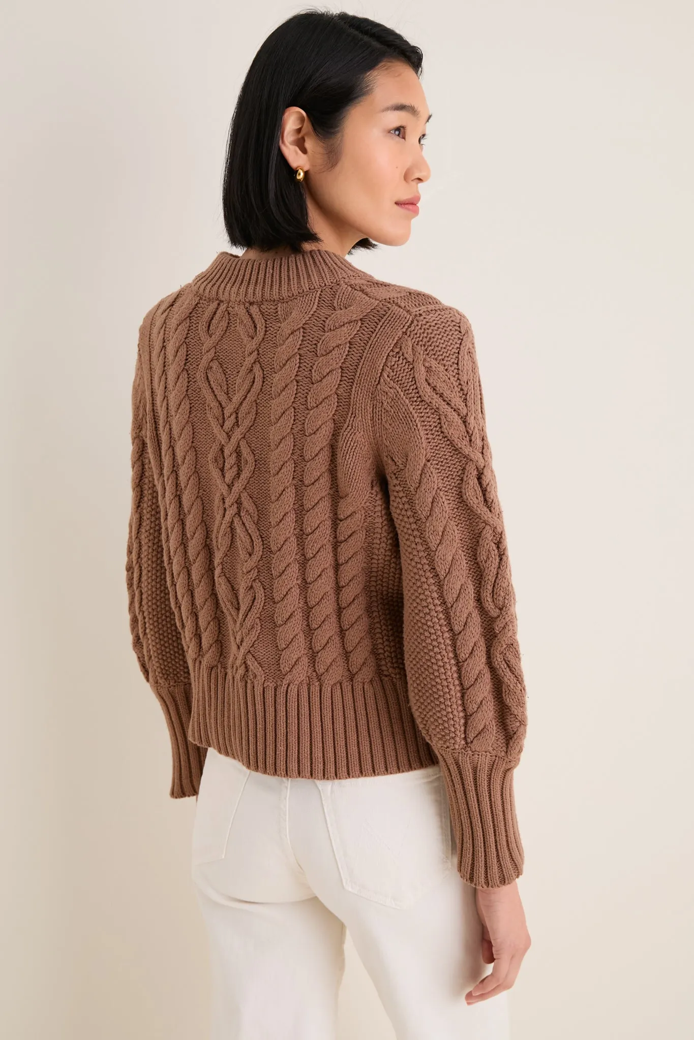 Mocha Cotton Colette Cardigan sold by Tuckernuck product image thumbnail 4