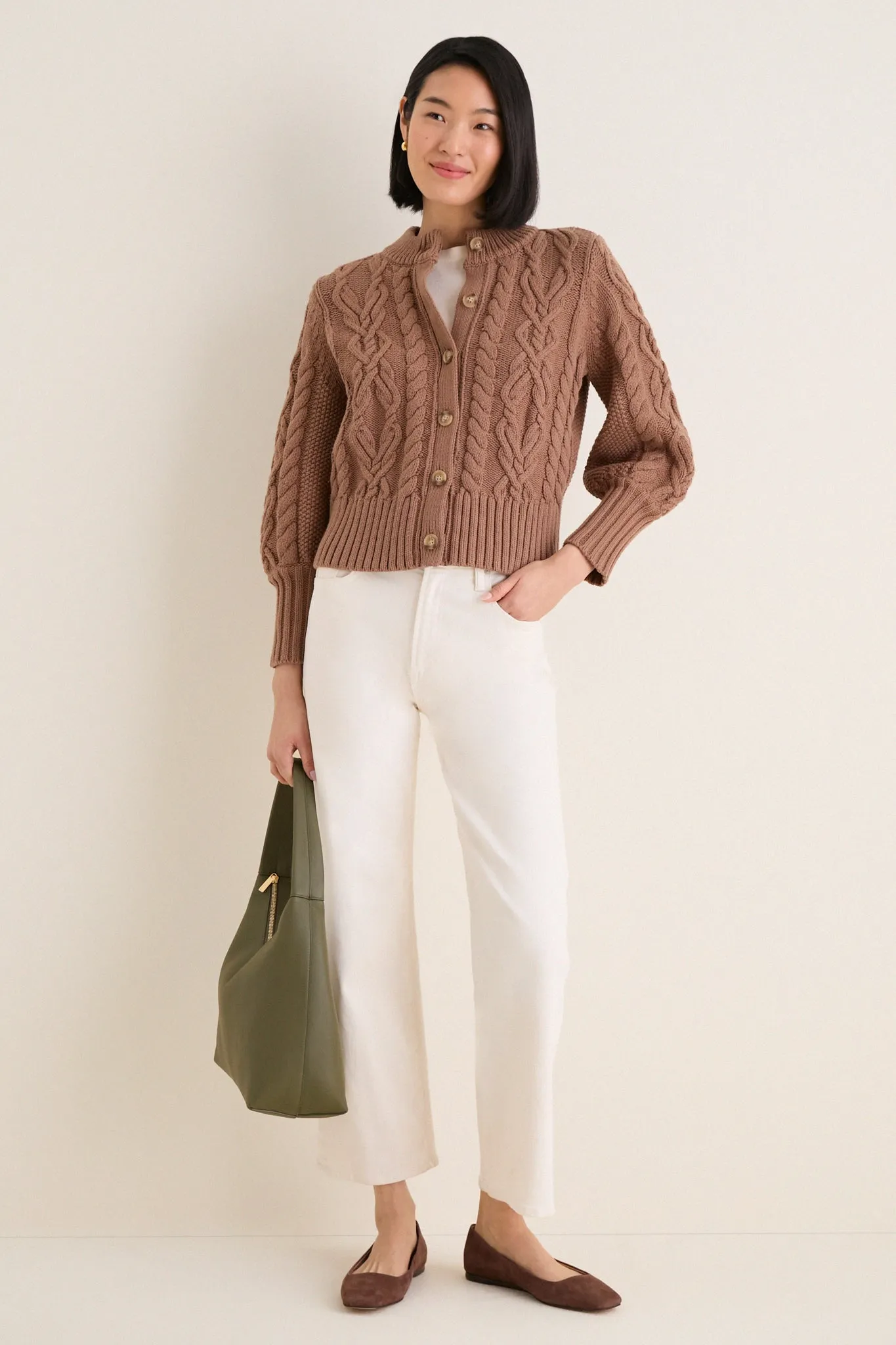Mocha Cotton Colette Cardigan sold by Tuckernuck product image thumbnail 2