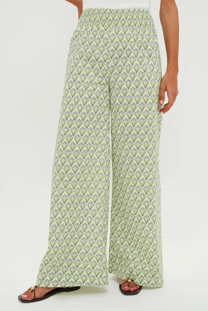 Pale Green Trellis Floral Addy Pants sold by Tuckernuck