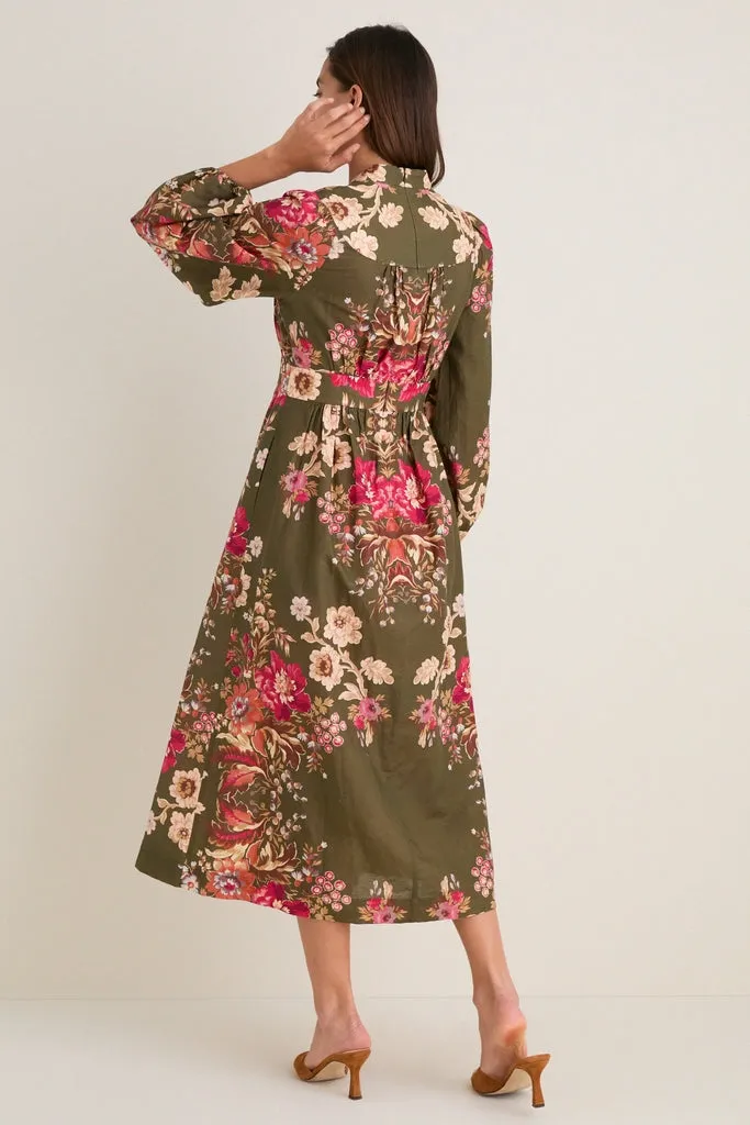 Olive Ornate Floral Serena Dress sold by Tuckernuck product image thumbnail 5
