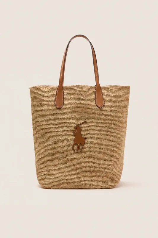 Natural Cuoio Raffia Tote sold by Tuckernuck