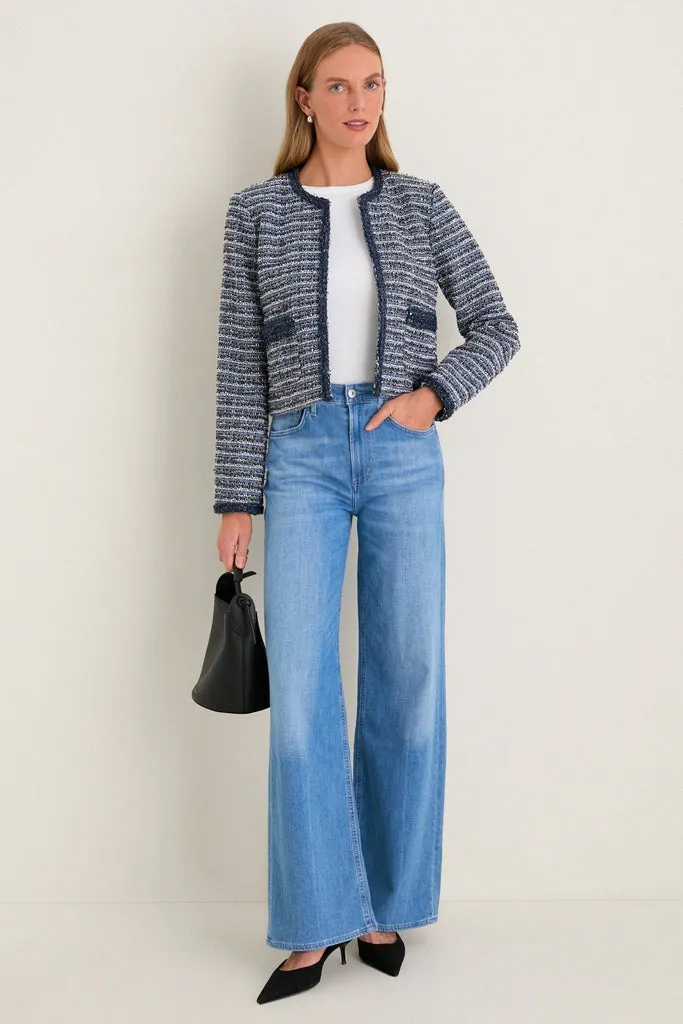 Blue Multi Tweed Fringe Cropped Gilles Jacket sold by Tuckernuck product image thumbnail 2
