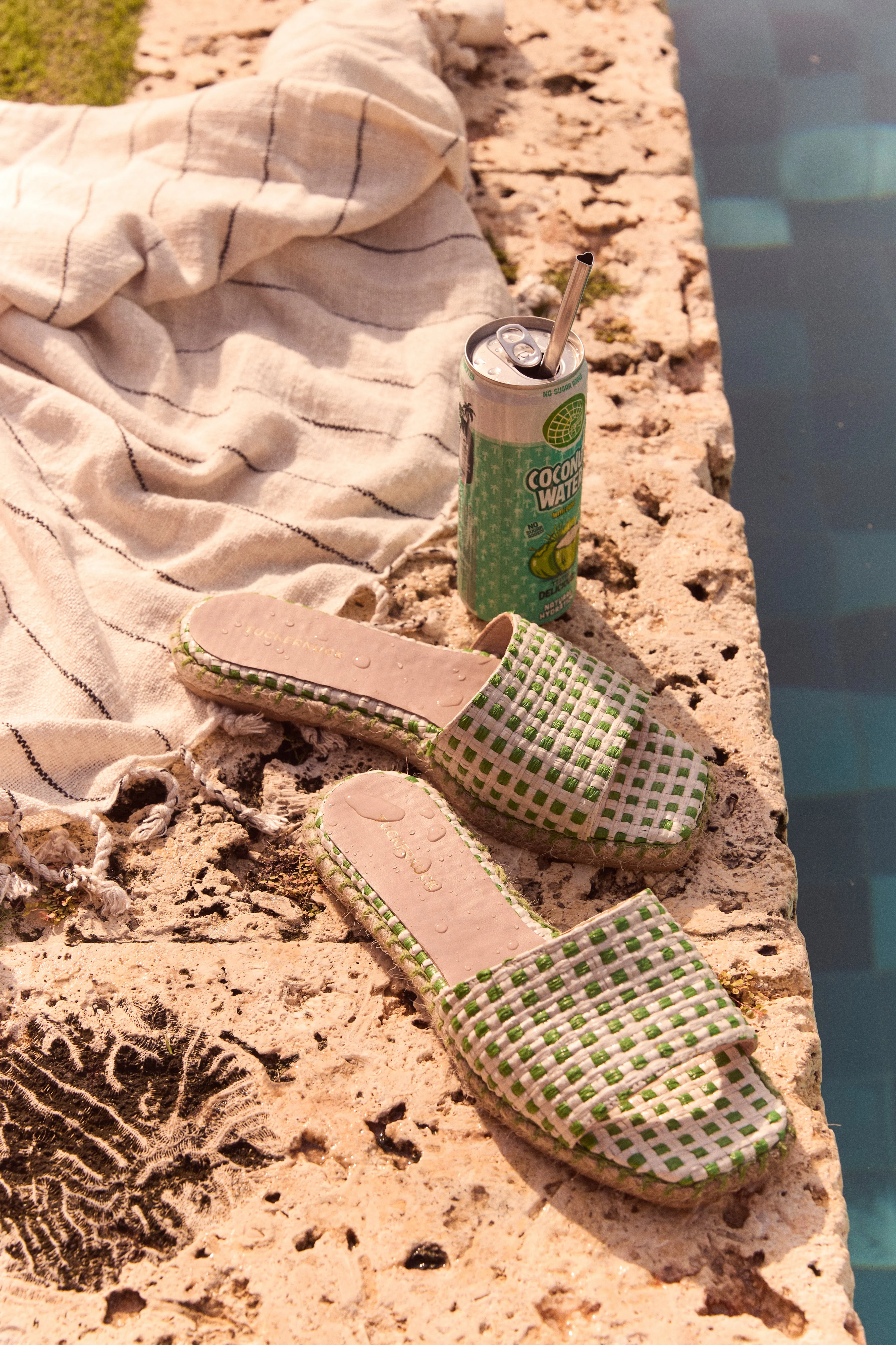 Green Gingham Veronica Slide Sandals sold by Tuckernuck product image thumbnail 4