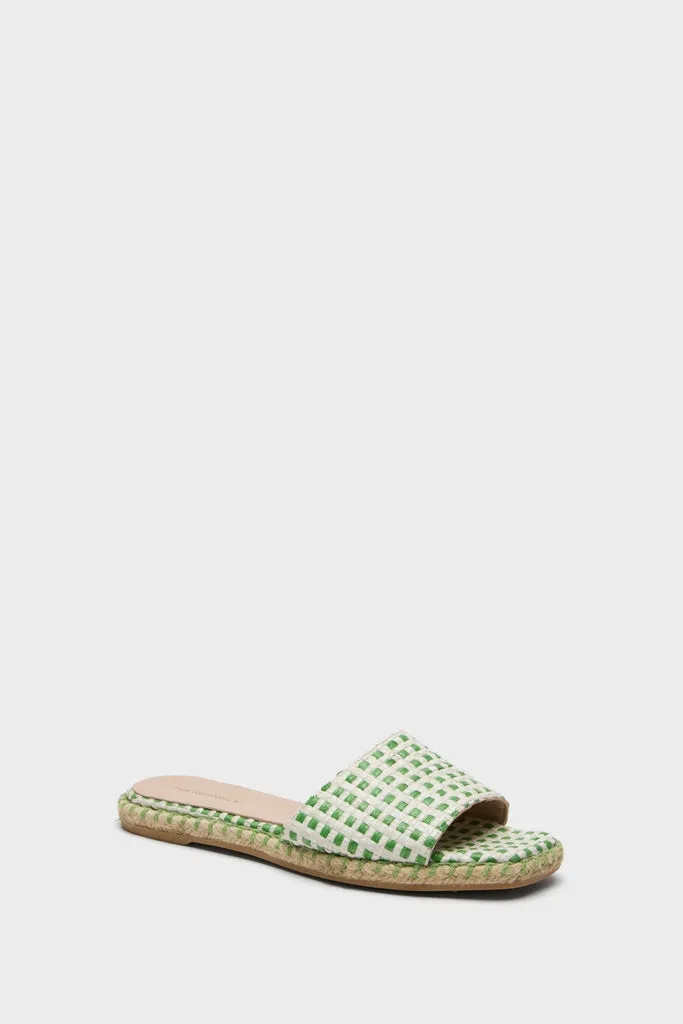 Green Gingham Veronica Slide Sandals sold by Tuckernuck