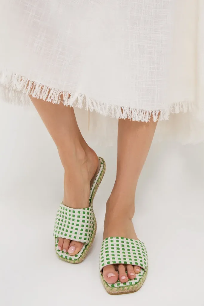 Green Gingham Veronica Slide Sandals sold by Tuckernuck product image thumbnail 3