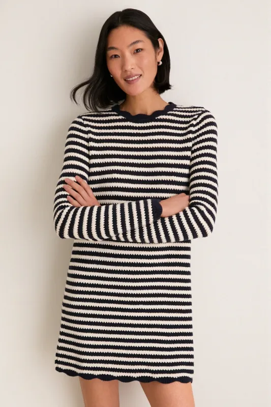 Black Stripe Knit Faro Mini Dress made by Ciao Lucia