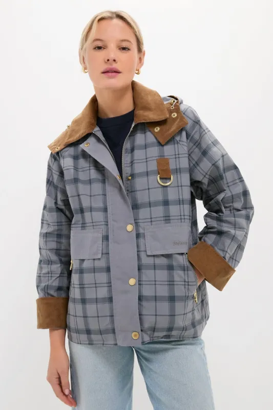 Grey Tartan Carnforth Casual Jacket made by Barbour