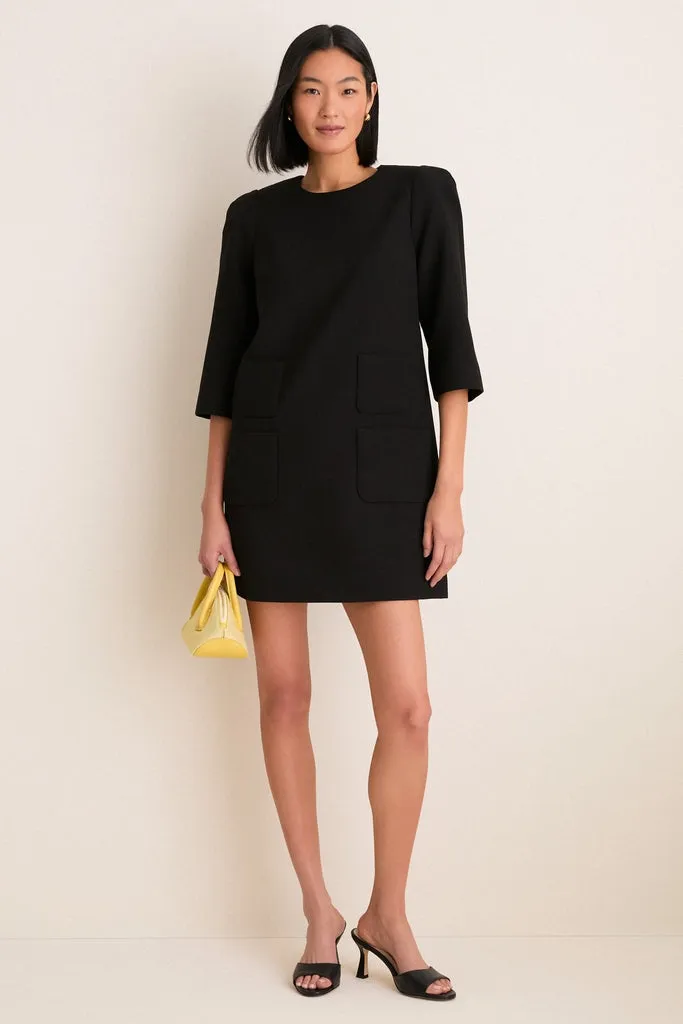 Black Crepe Delphine Mini Dress sold by Tuckernuck product image thumbnail 2