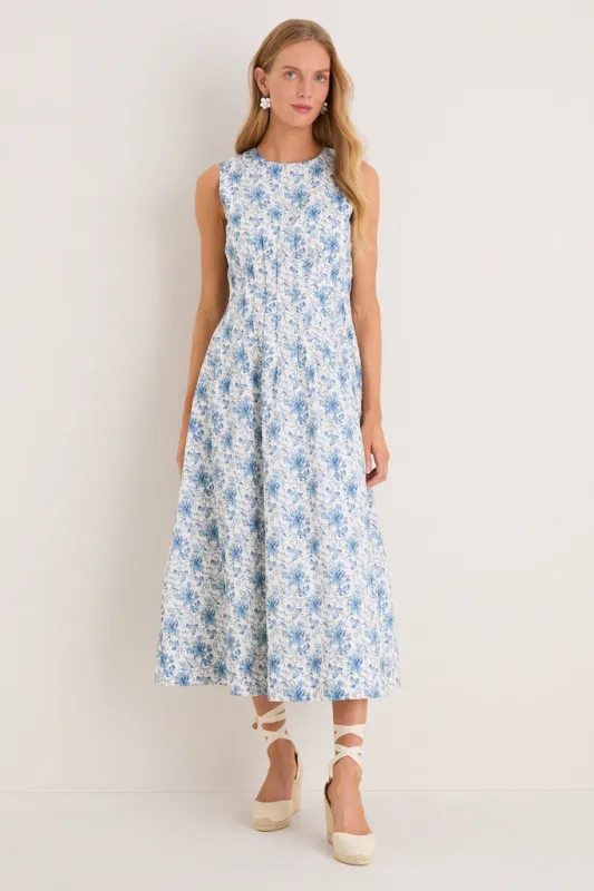 French Blue Floral Toile Christina Maxi Dress made by Hyacinth House