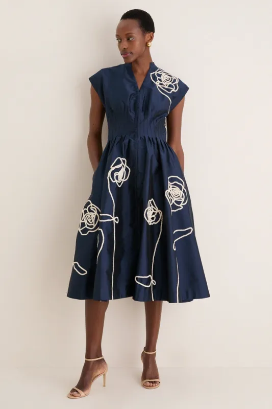 Navy Selene Midi Dress sold by Tuckernuck
