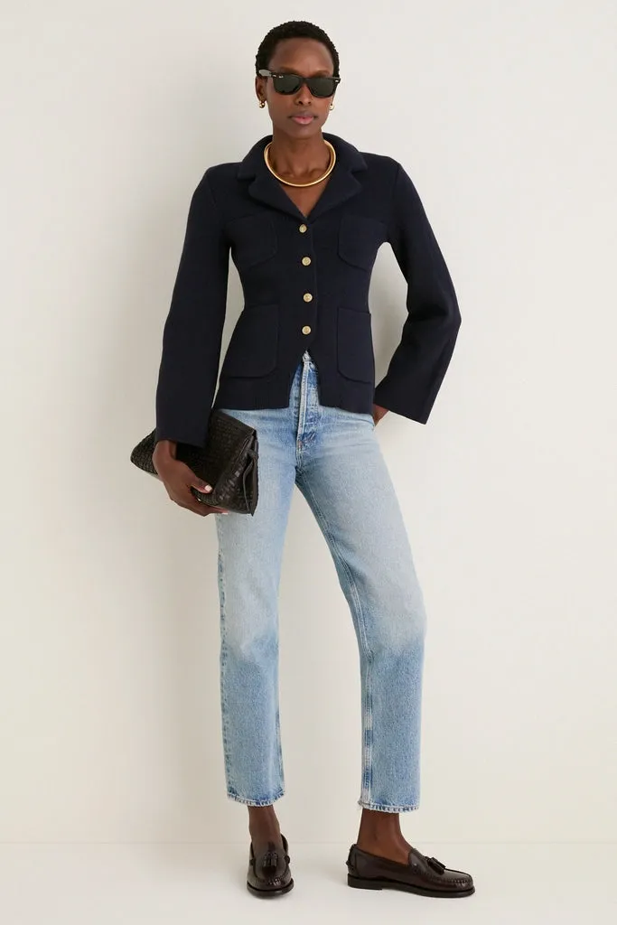 Navy London Sweater Jacket in Cotton Cashmere sold by Tuckernuck product image thumbnail 2