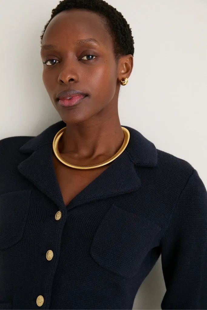 Navy London Sweater Jacket in Cotton Cashmere sold by Tuckernuck product image thumbnail 5