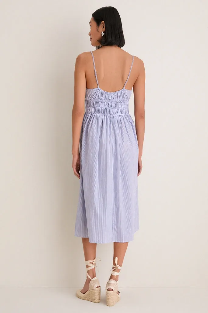 Blue Stripe Gabriella Midi Dress sold by Tuckernuck product image thumbnail 4