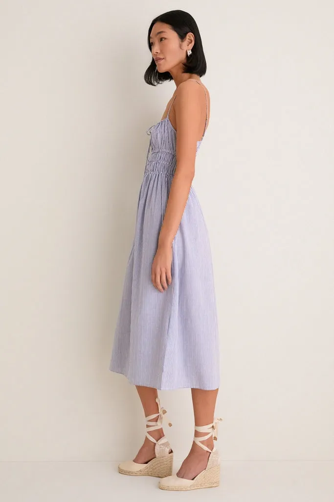 Blue Stripe Gabriella Midi Dress sold by Tuckernuck product image thumbnail 3