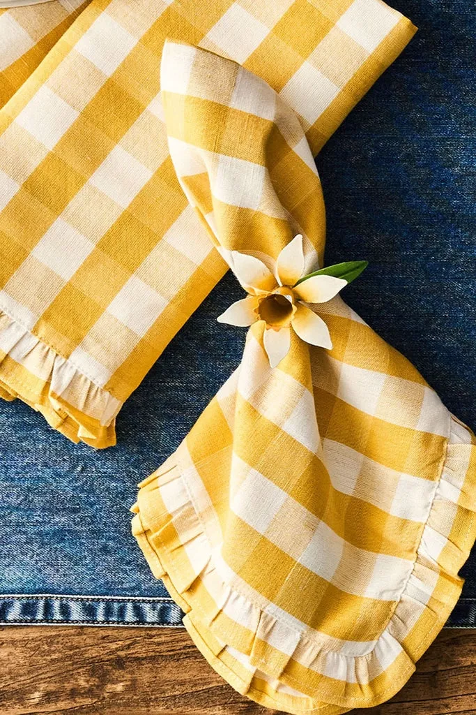 Sunshine Gingham Ruffle Napkin (Set of 4) sold by Tuckernuck product image thumbnail 3