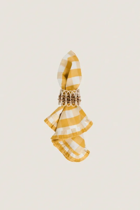 Sunshine Gingham Ruffle Napkin (Set of 4) sold by Tuckernuck