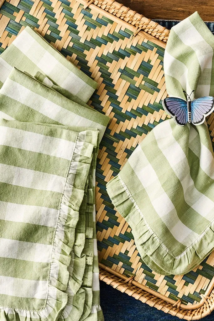 Seagrass Gingham Ruffle Napkin (Set of 4) sold by Tuckernuck product image thumbnail 3