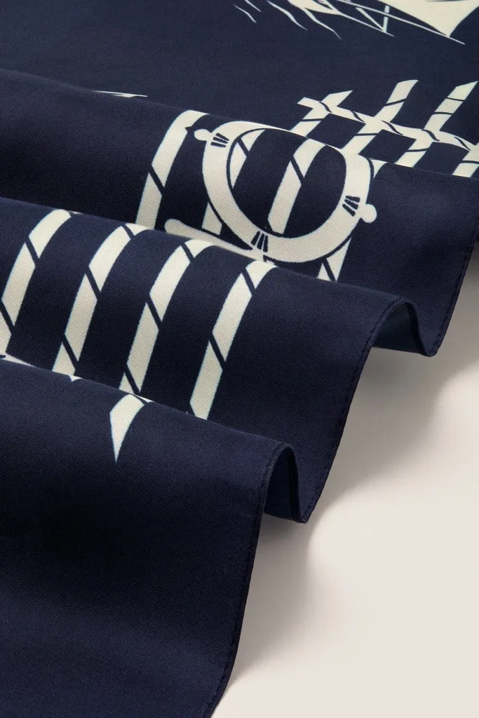 Navy Ships Medium Silk Scarf sold by Tuckernuck product image thumbnail 3