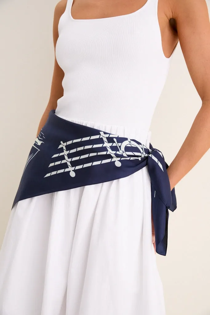 Navy Ships Medium Silk Scarf sold by Tuckernuck product image thumbnail 5